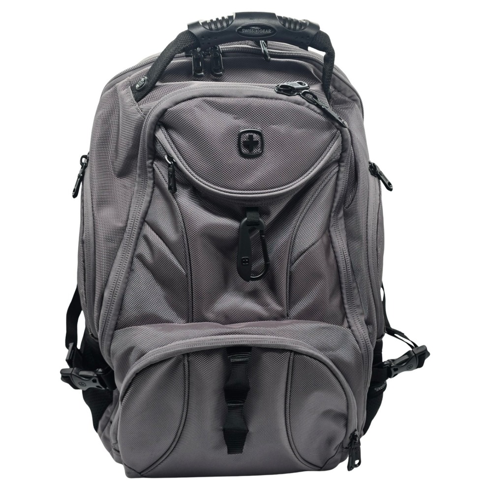SwissGear 1900 ScanSmart TSA Laptop Backpack 16in Gray RFID Protection Charcoal